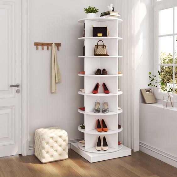 360° Rotating Shoe Organizer | 7-Tier Spinning Shoes Rack for 35 Pairs