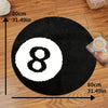 8-Ball Washable Area Rug | Modern Aesthetic Round Carpet