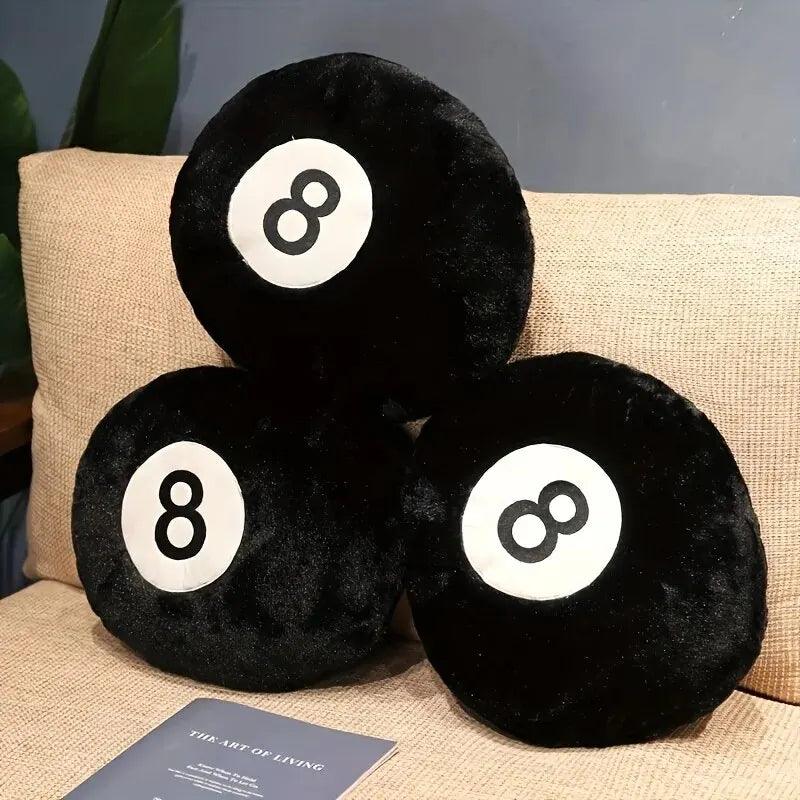 8 Ball Plush Toy Pillow | Soft Billiard Cushion for Sofa