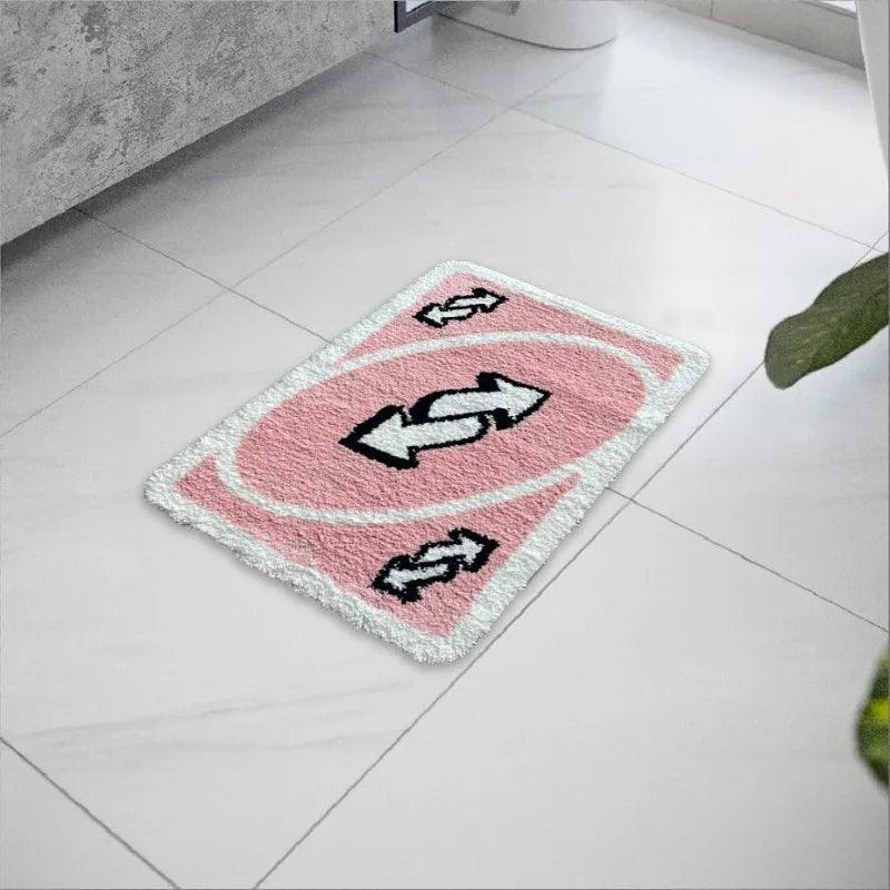 UNO Reverse Card Washable Area Rug | Soft Anti-Slip Tufted Carpet