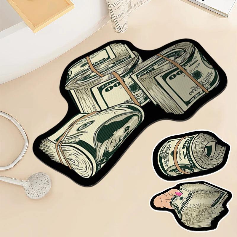 Money-Shaped Washable Area Rug | Fun Dollar Floor Mat