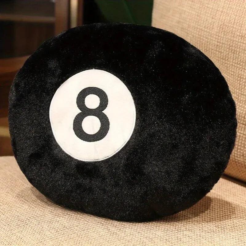 8 Ball Plush Toy Pillow | Soft Billiard Cushion for Sofa