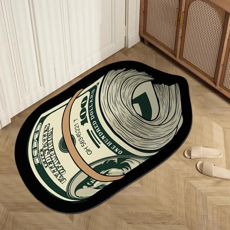 Money-Shaped Washable Area Rug | Fun Dollar Floor Mat