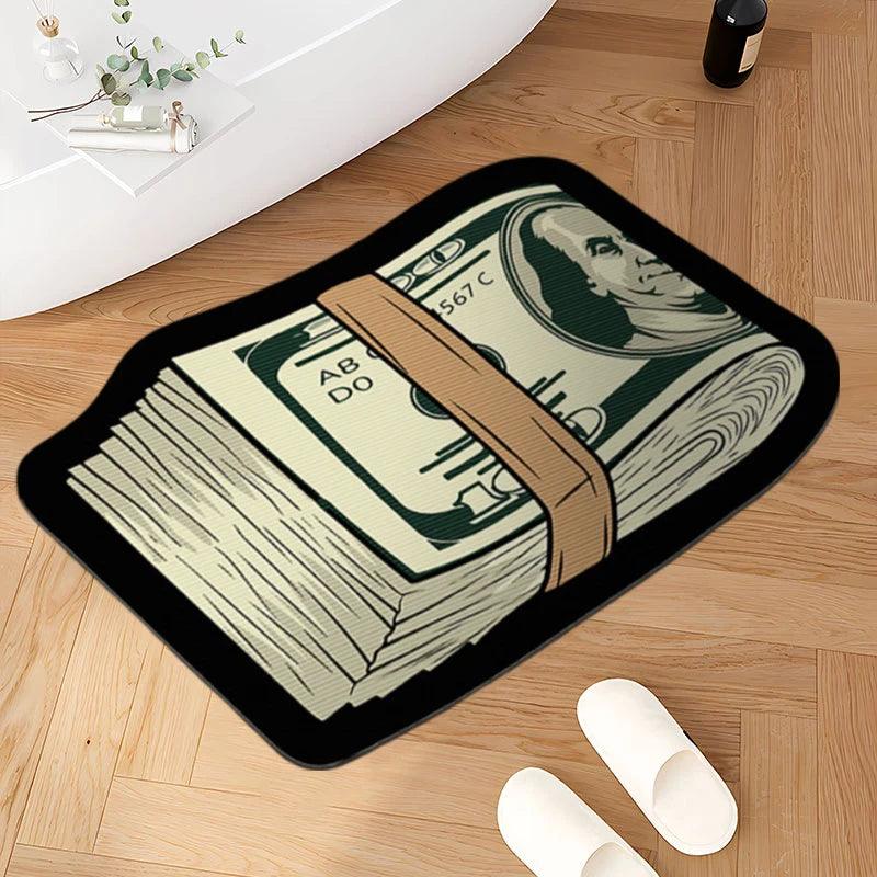 Money-Shaped Washable Area Rug | Fun Dollar Floor Mat