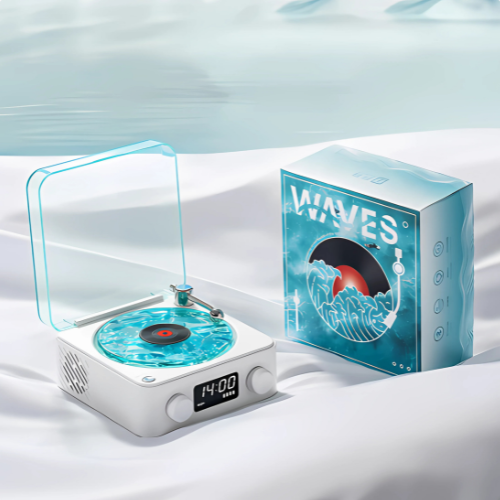 Retro Waves Vinyl Bluetooth Speaker | With Northern Lights