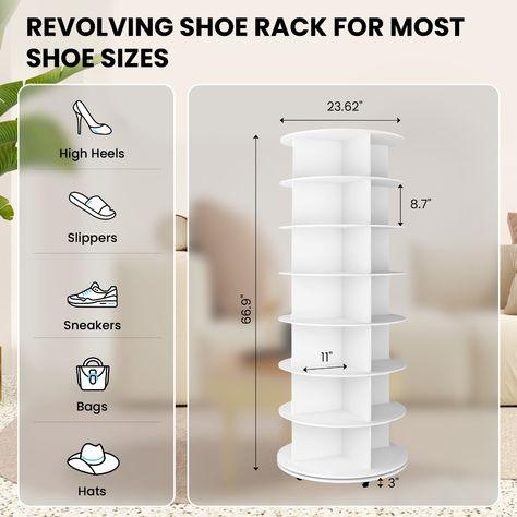 360° Rotating Shoe Organizer | 7-Tier Spinning Shoes Rack for 35 Pairs